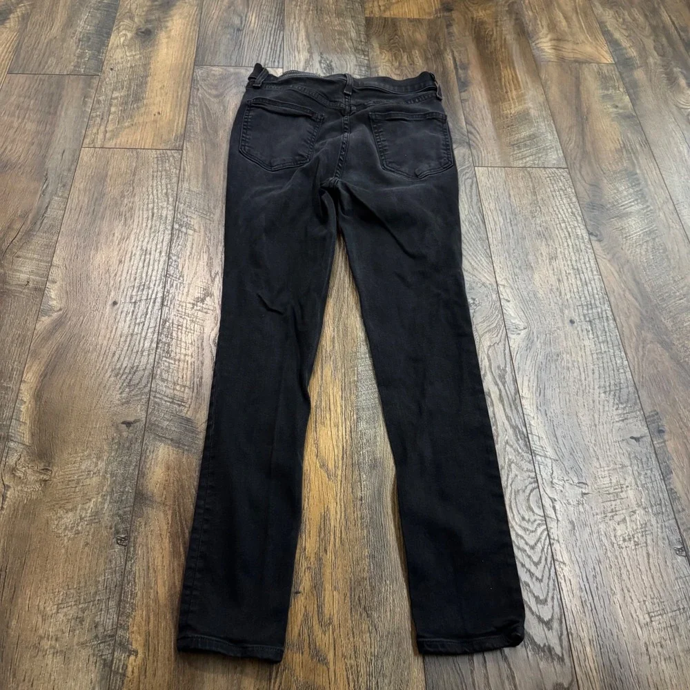 Rag & Bone Skinny Jeans Black Edgy Moto Zip High Rise Size 27 Grunge Emo Biker